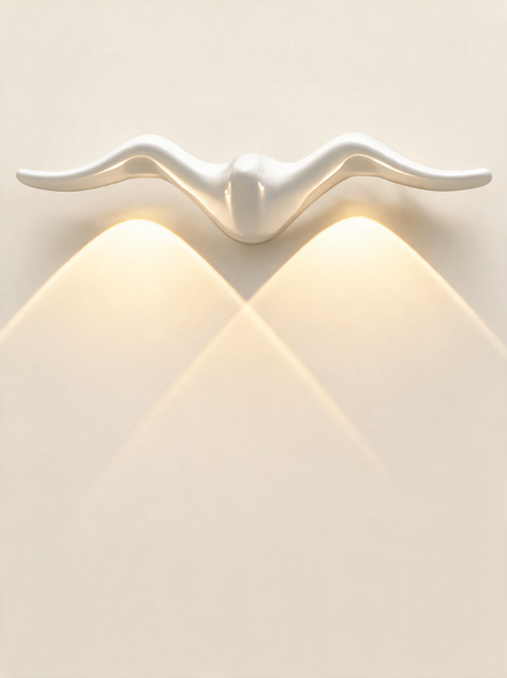 Aurelia Silhouette Wall Sconce - hero product shot (seagull, white)