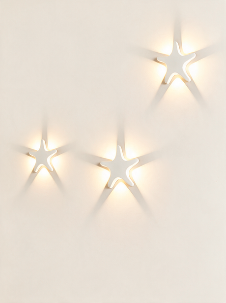 Aurelia Silhouette Wall Sconce - hero product shot (starfish, white)