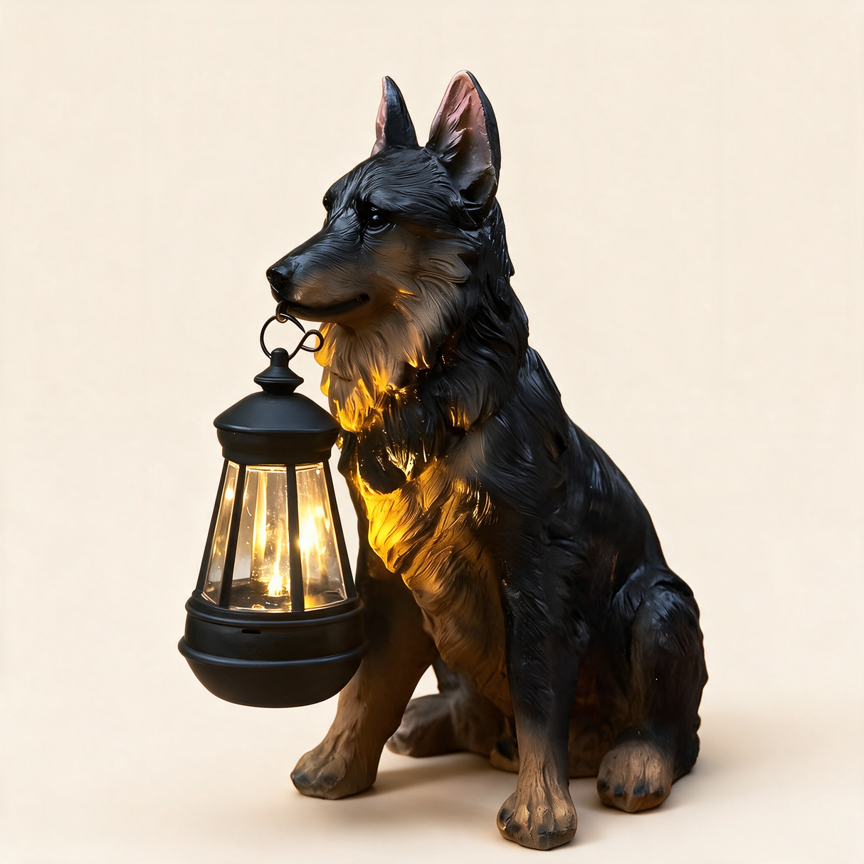 Guardian Dog Lantern Statue - hero product shot (Sheepdog)