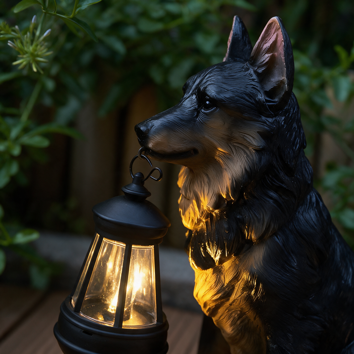 Guardian Dog Lantern Statue - macro detail shot
