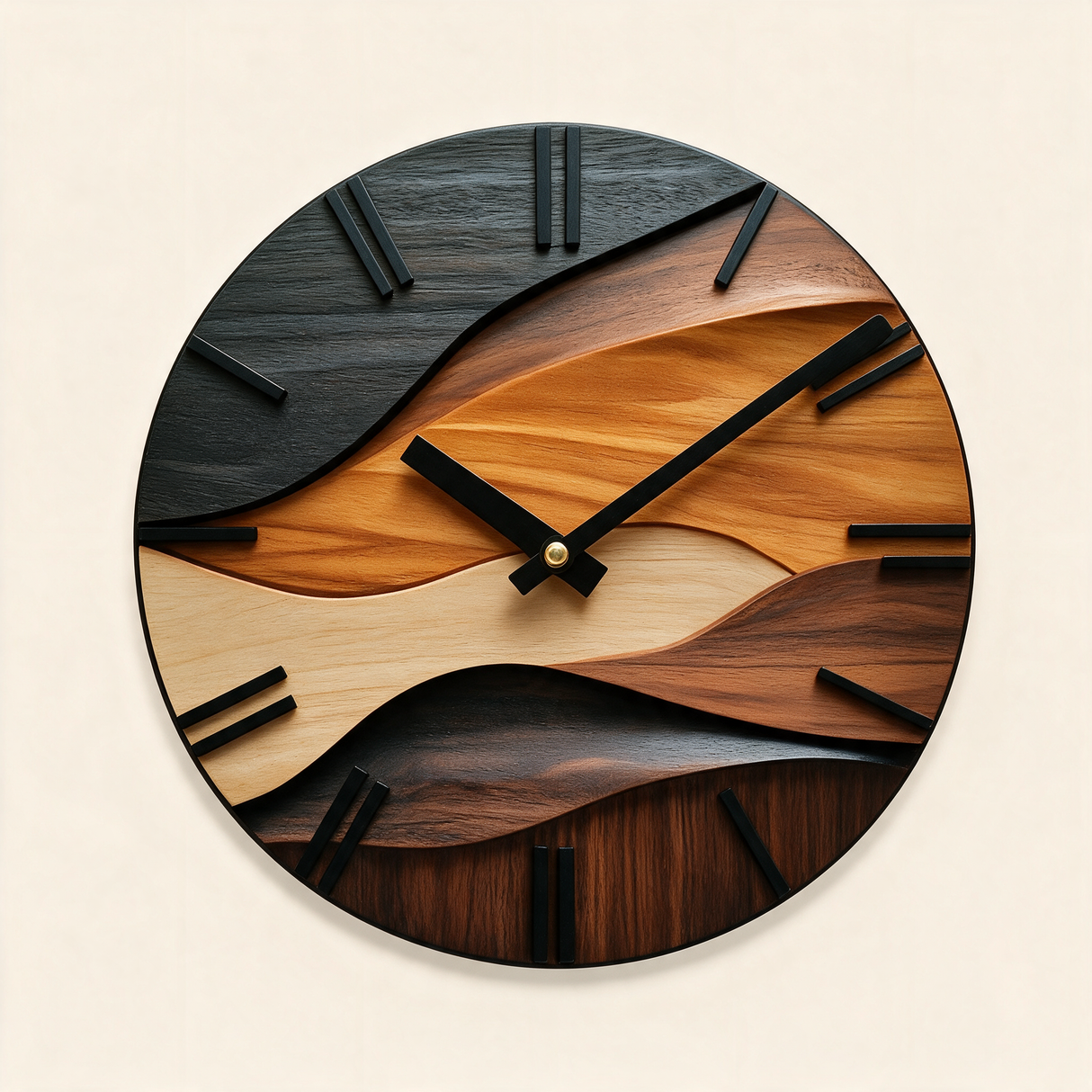 Horizon Marquetry Wall Clock - hero product shot