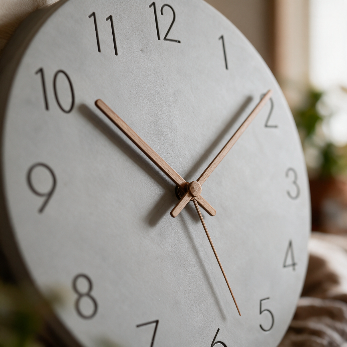 Hue Minimalist Wall Clock - macro detail shot
