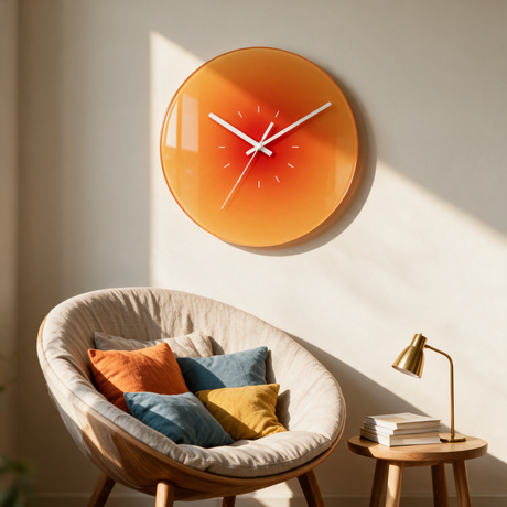 Aurora Gradient Wall Clock - lifestyle image above reading nook