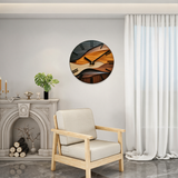 Horizon Marquetry Wall Clock - lifestyle image above reading armchair