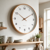 Birchwood Wall Clock - lifestyle image above kitchen shelving