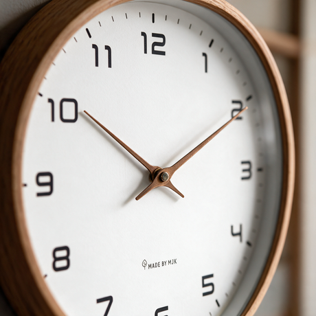 Birchwood Wall Clock - macro detail shot