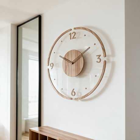 Hollow Minimalist Wall Clock - lifestyle image near doorway