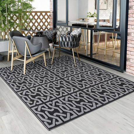 Drift Geometric Outdoor Rug hero