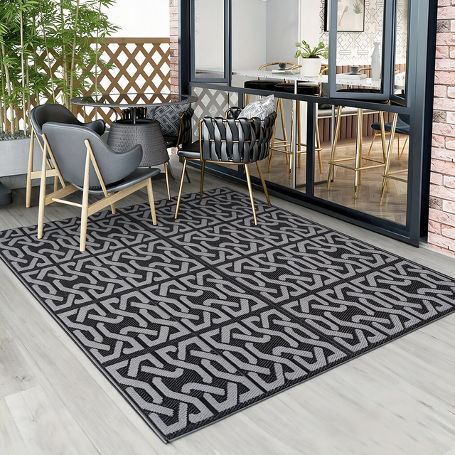 Drift Geometric Outdoor Rug hero