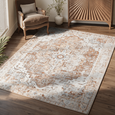 Oxford Medallion Rug - Coral Red