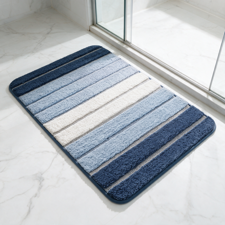 Aura Microfiber Bath Rug - Blue