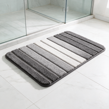 Aura Microfiber Bath Rug - Grey