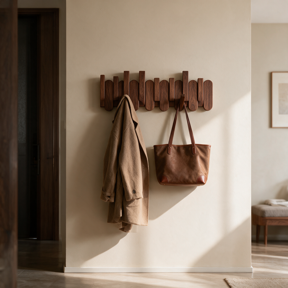 Aspen Slat Coat Rack lifestyle