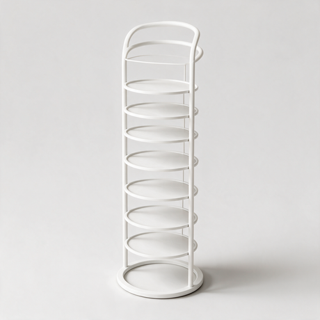 Vertex Round Shoe Rack - White