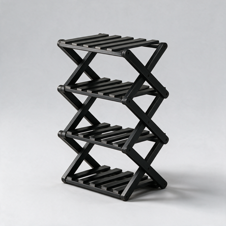 Kaito Bamboo Shoe Rack - Black