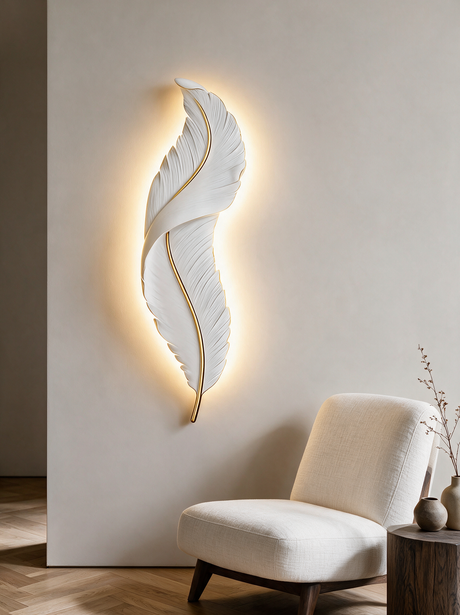 Elegant Feather Wall Light