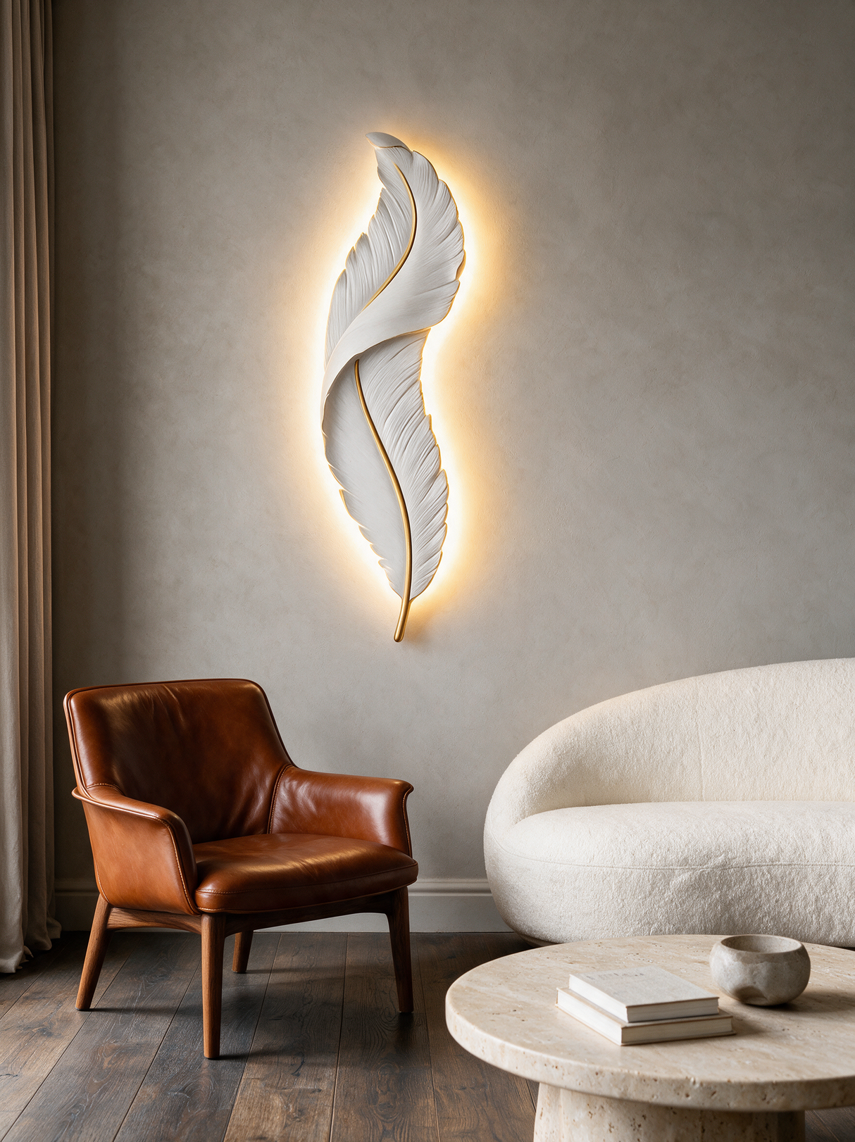 Elegant Feather Wall Light