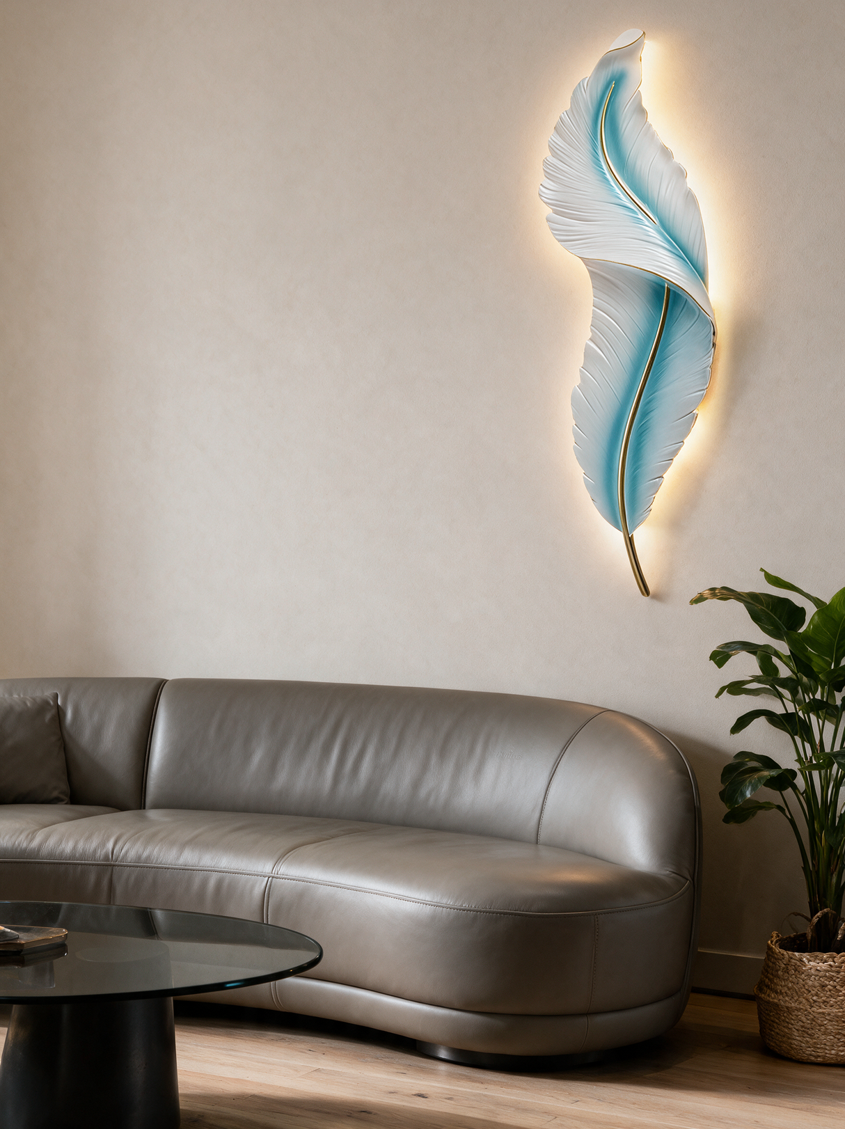 Elegant Feather Wall Light