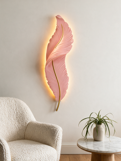 Elegant Feather Wall Light