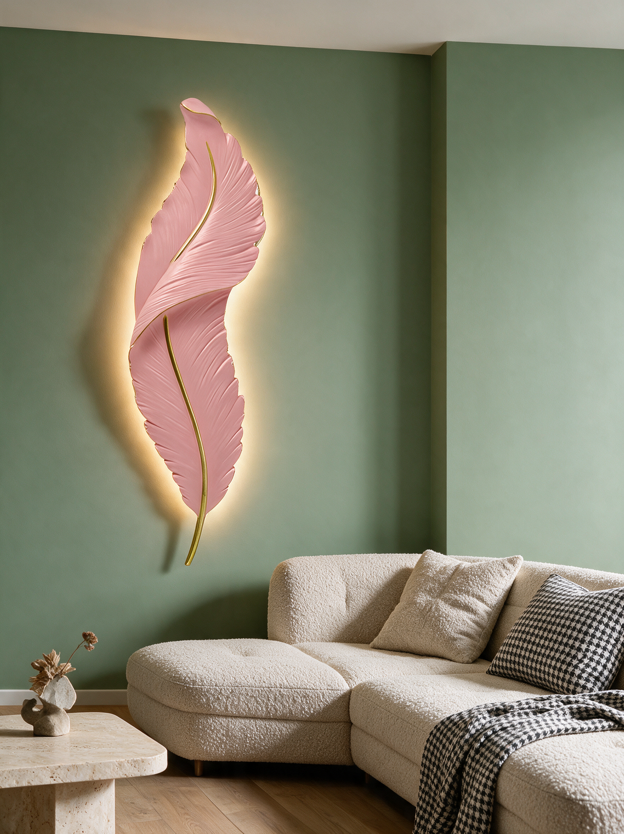 Elegant Feather Wall Light