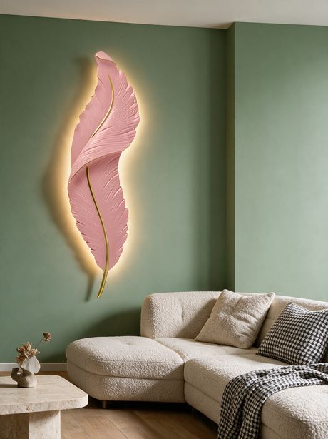 Elegant Feather Wall Light