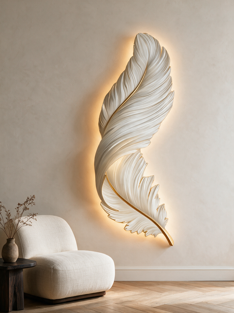 Art Deco Feather Wall Sconce
