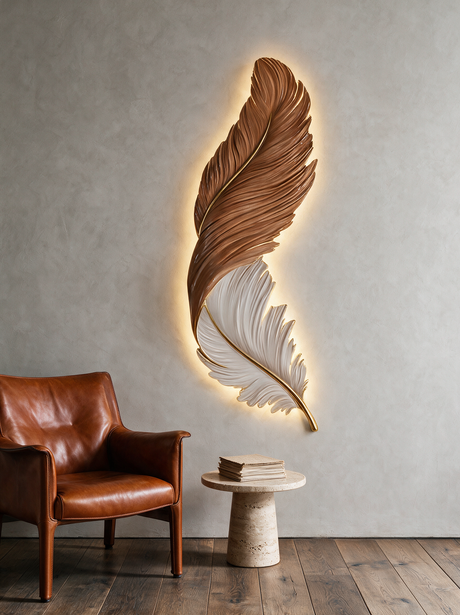 Art Deco Feather Wall Sconce