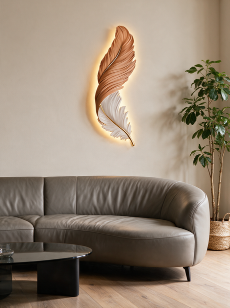 Art Deco Feather Wall Sconce