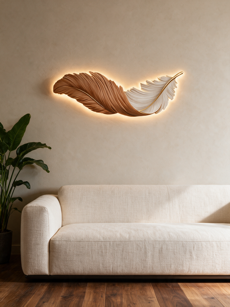 Art Deco Feather Wall Sconce