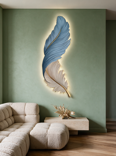 Art Deco Feather Wall Sconce