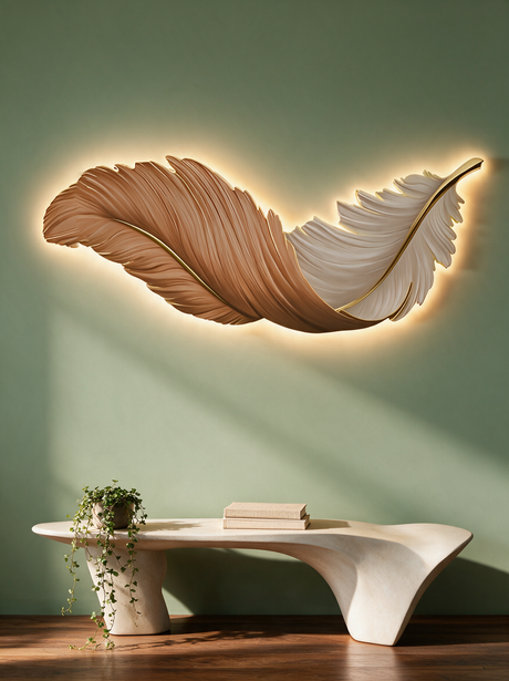 Art Deco Feather Wall Sconce