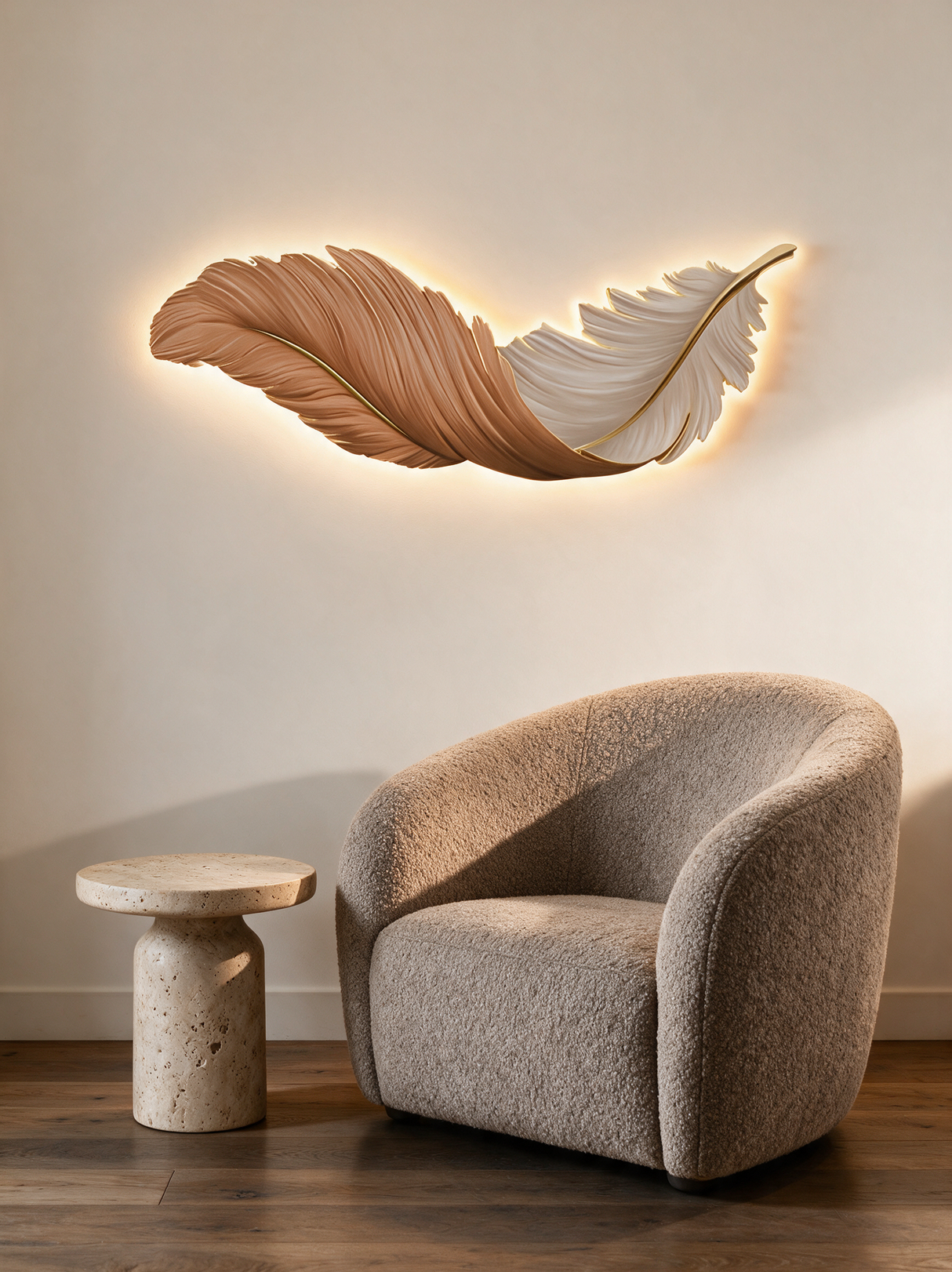 Art Deco Feather Wall Sconce