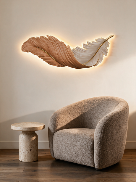 Art Deco Feather Wall Sconce
