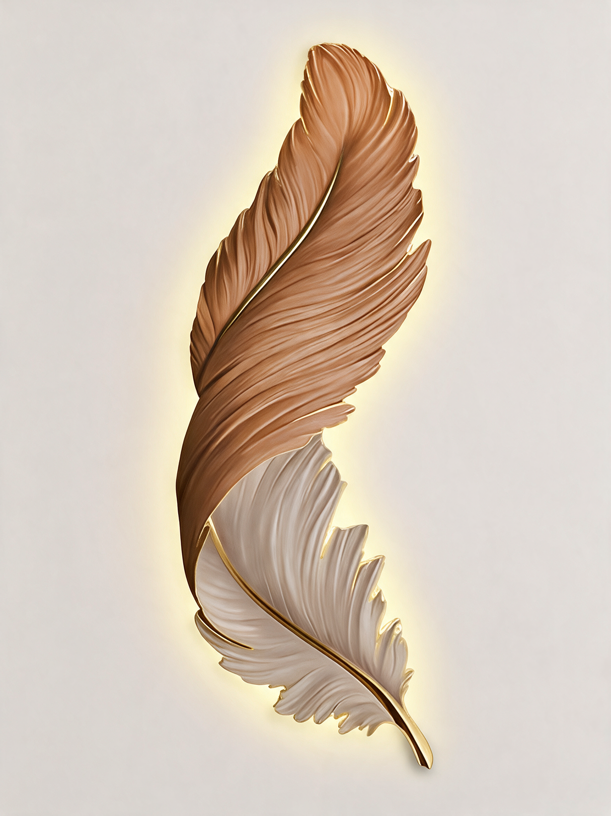 Art Deco Feather Wall Sconce