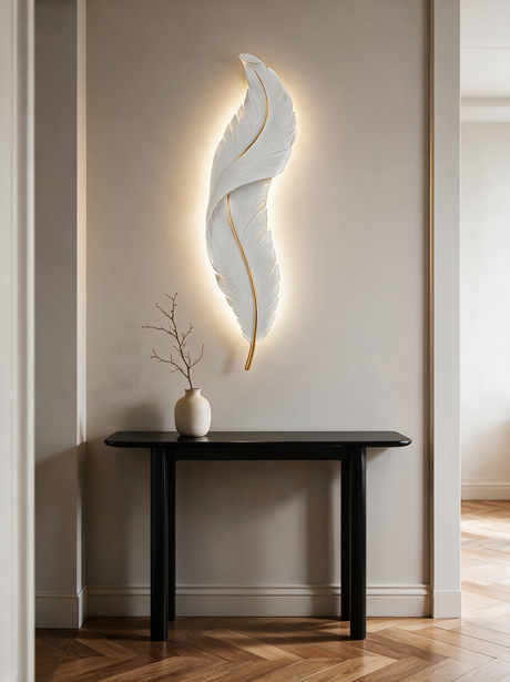 Elegant Feather Wall Light