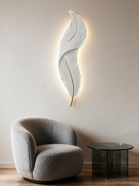 Elegant Feather Wall Light