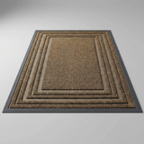 Layered Jute Border Area Rug - Brown