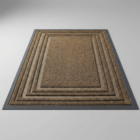 Layered Jute Border Area Rug - Brown
