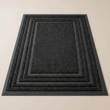 Layered Jute Border Area Rug - Black