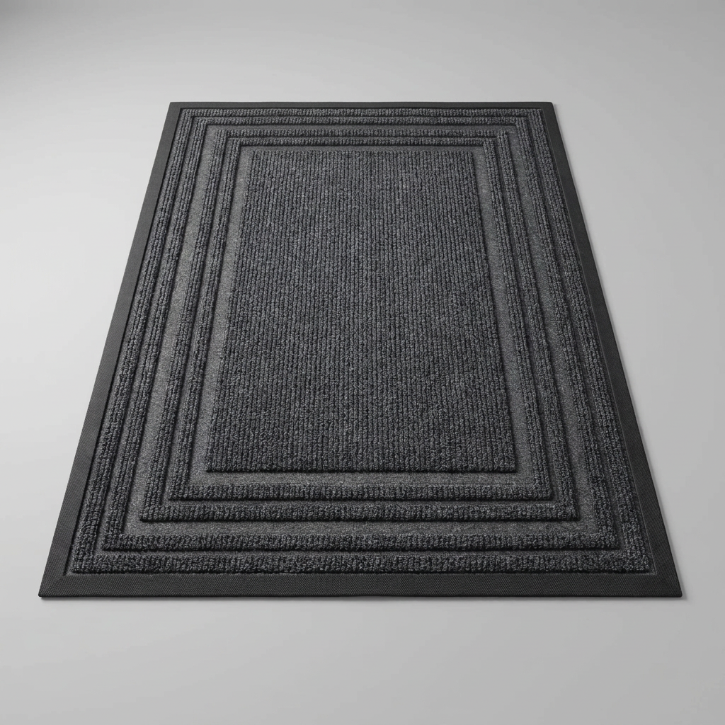 Layered Jute Border Area Rug - Gray