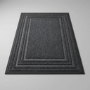Layered Jute Border Area Rug - Gray