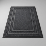 Layered Jute Border Area Rug - Gray