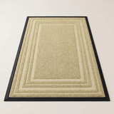 Layered Jute Border Area Rug - Beige