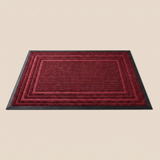 Layered Jute Border Area Rug - Red