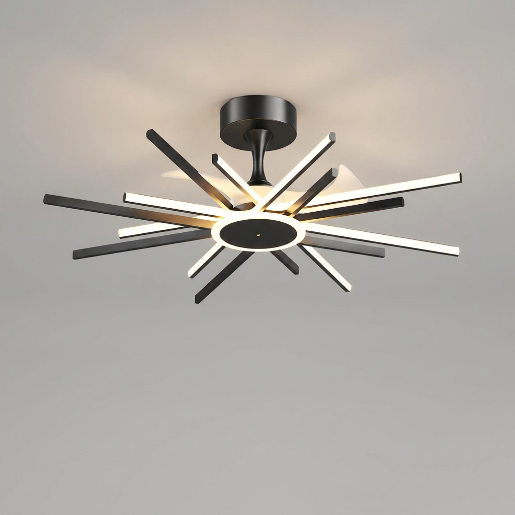 Modern Starburst Ceiling Fan Light hero shot