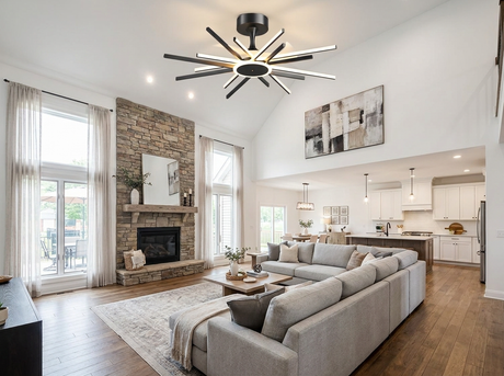 Starburst Ceiling Fan Light in great room