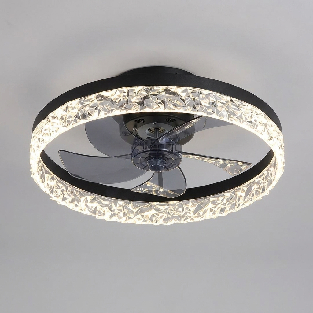 Elegant Retro Ceiling Fan Light - Black