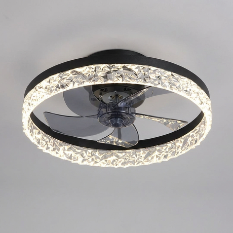 Elegant Retro Ceiling Fan Light - Black