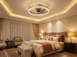 Elegant Retro Ceiling Fan Light in bedroom