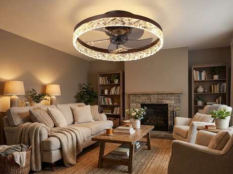 Elegant Retro Ceiling Fan Light in living room